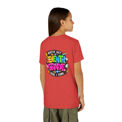 Seventh Grade Kids T-Shirt – “Watch Out Seventh Grade Here I Come” Back-to-School Tee