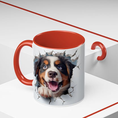 Bernese Mountain Dog 3D Breakthrough Accent Coffee Mug – Playful Pup Gift (11/15oz)