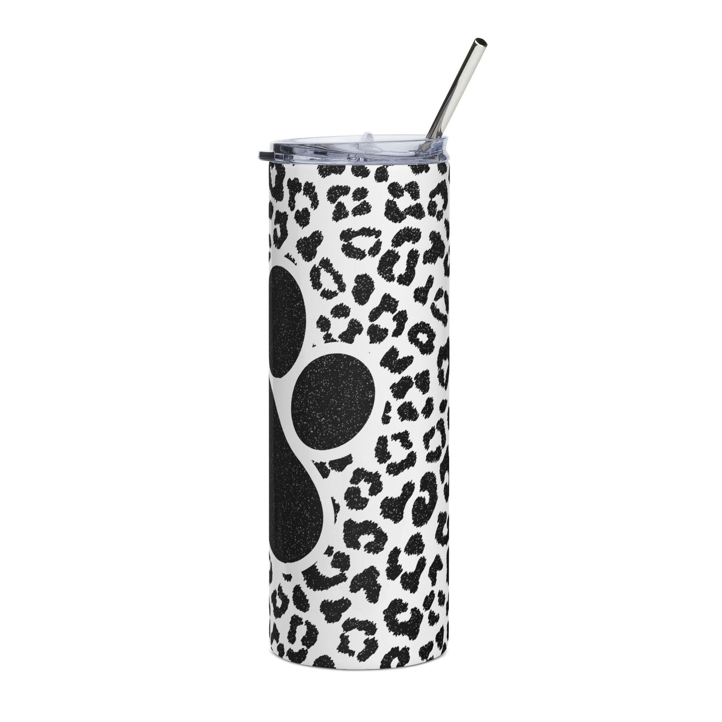 Paw Print Leopard Stainless Steel Tumbler - 20oz Insulated Travel Cup