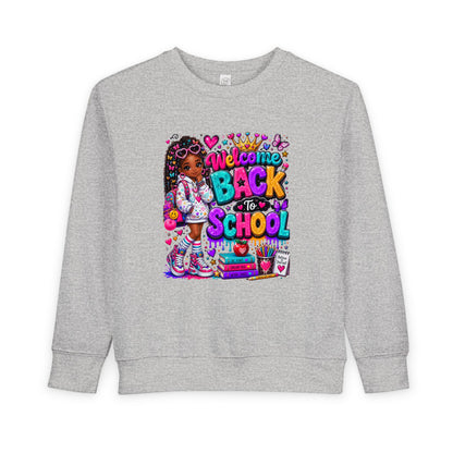 Welcome Back to School Toddler Sweatshirt — Cute African American Girl School Outfit