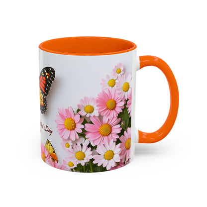 Mother's Day Butterfly Coffee Mug — "Happy Mother's Day" Floral 11/15oz Accent Mug