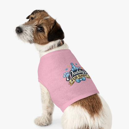 Pet Tank — "Daddy's Fur Baby" Blue Bow Paw Print Dog Tank Top