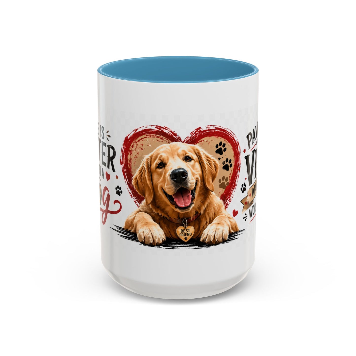 Pawsitive Vibes Coffee Mug - "Wag More, Worry Less" Dog Lover Accent Mug
