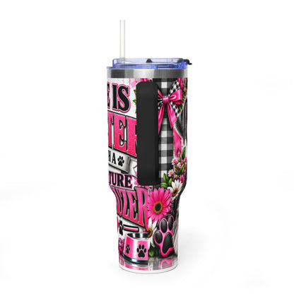 40oz Schnauzer Tumbler - "Life is Better with My Mini Schnauzer" Thermal Travel Cup