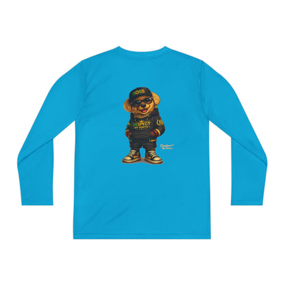 Youth Long Sleeve Tee — Streetwear Bear Graphic, 'Respect' Hip-Hop Kids Shirt