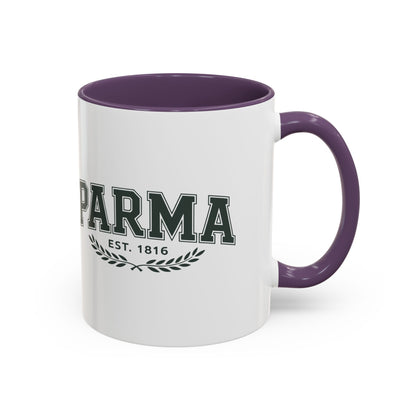 Parma Established 1816 Accent Coffee Mug — Vintage Collegiate Ceramic Coffee Cup