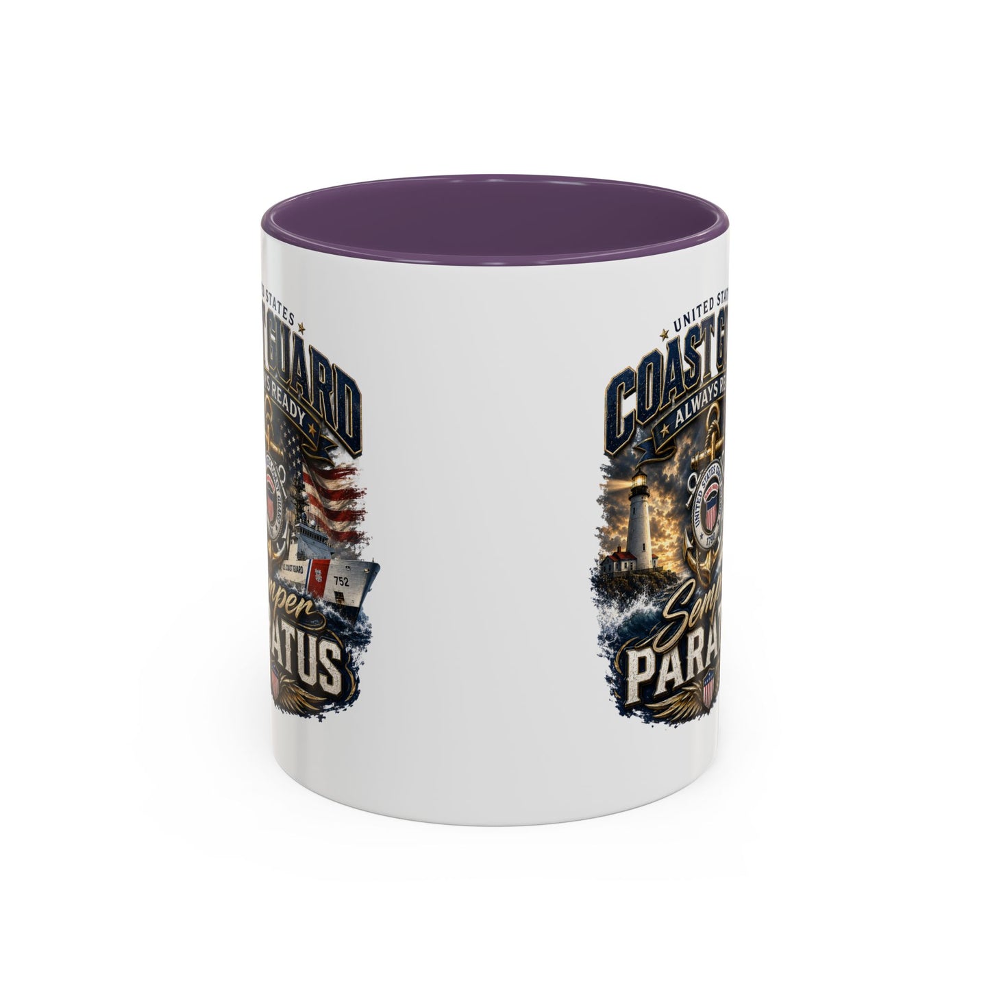 Coast Guard Semper Paratus Accent Coffee Mug – Patriotic Military Gift (11/15oz)