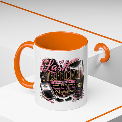 Lash Technician Coffee Mug – 'Enhancing Beauty One Lash at a Time' Accent Mug
