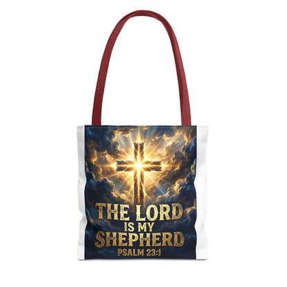 "The Lord Is My Shepherd" - Psalm 23:1 Religious Cross Tote Bag