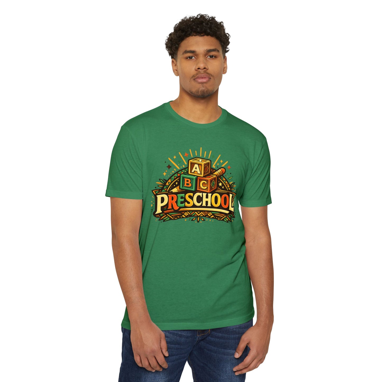 Preschool T-Shirt – Retro ABC Blocks Graphic Tee for Teachers & Kids