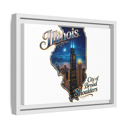 Illinois City of Broad Shoulders Matte Canvas Framed Wall Art