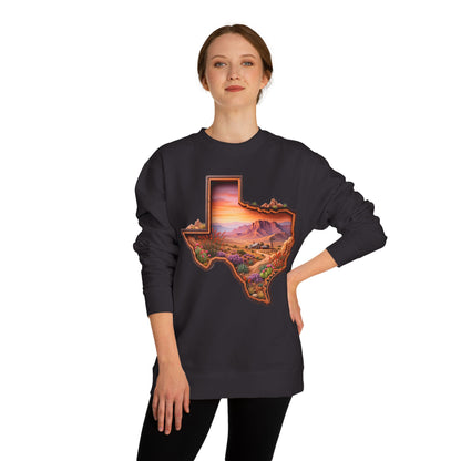 Texas Sunset Crewneck Sweatshirt — Scenic Lone Star State Landscape