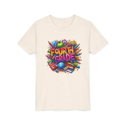 Fourth Grade Youth T‑Shirt – Colorful School Supplies Back to School Tee