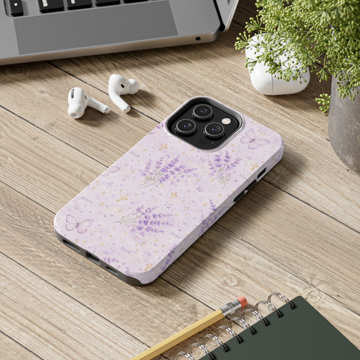 Faith Grace Blessed Phone Case | Christian Floral iPhone Case