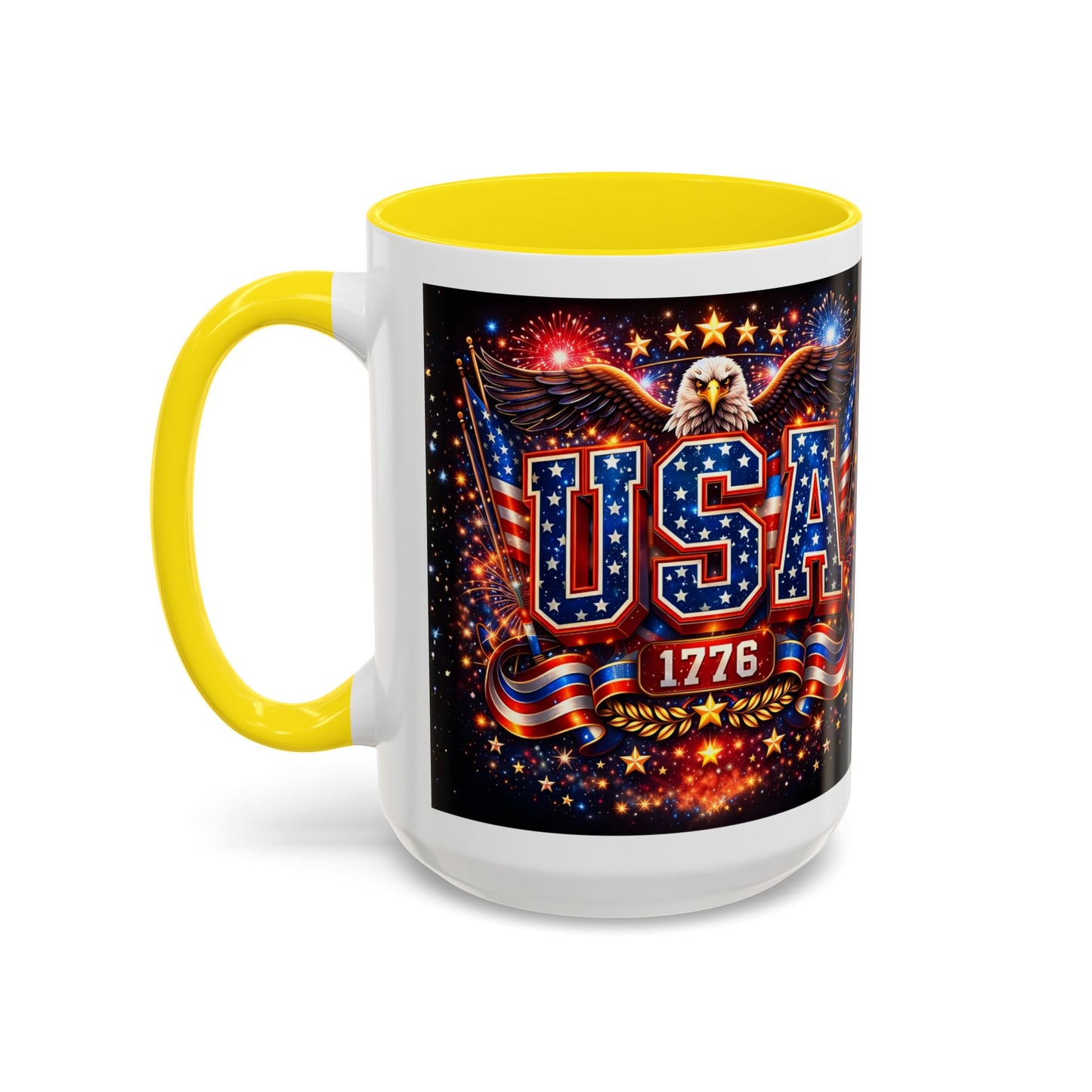 USA Eagle Coffee Mug – Patriotic 1776 Accent Mug (11/15oz)