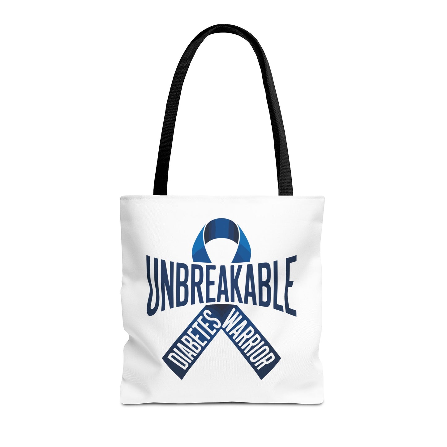 Diabetes Warrior Unbreakable Tote Bag – Blue Awareness Ribbon All-Over Print