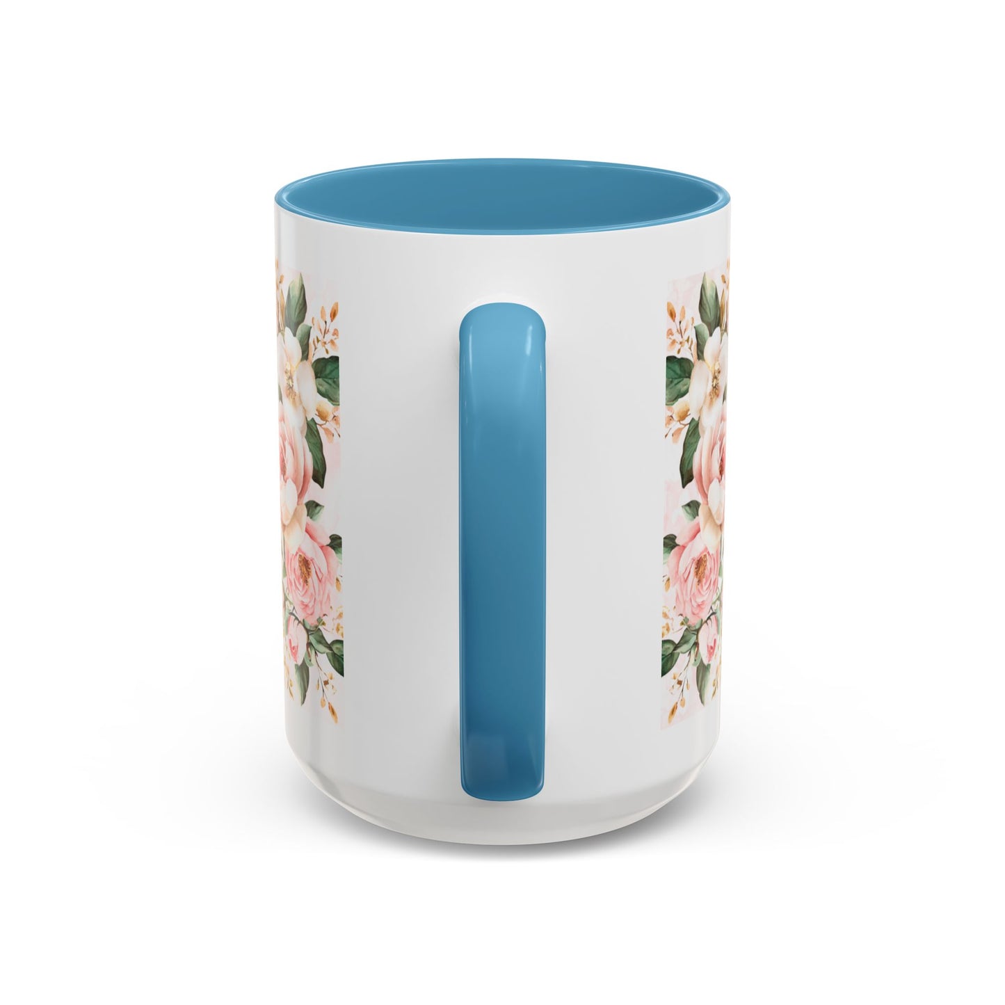 Mom Floral Accent Coffee Mug — Pink Roses Mother's Day Gift (11/15oz)
