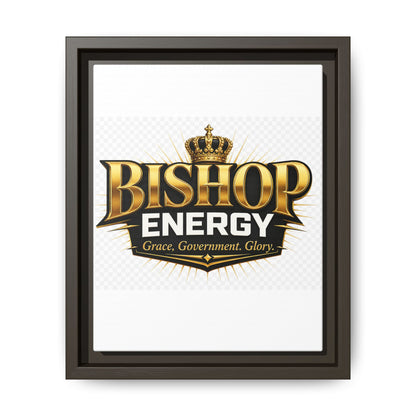 Framed Canvas Art - "Bishop Energy" Gold Crown Logo (Matte)