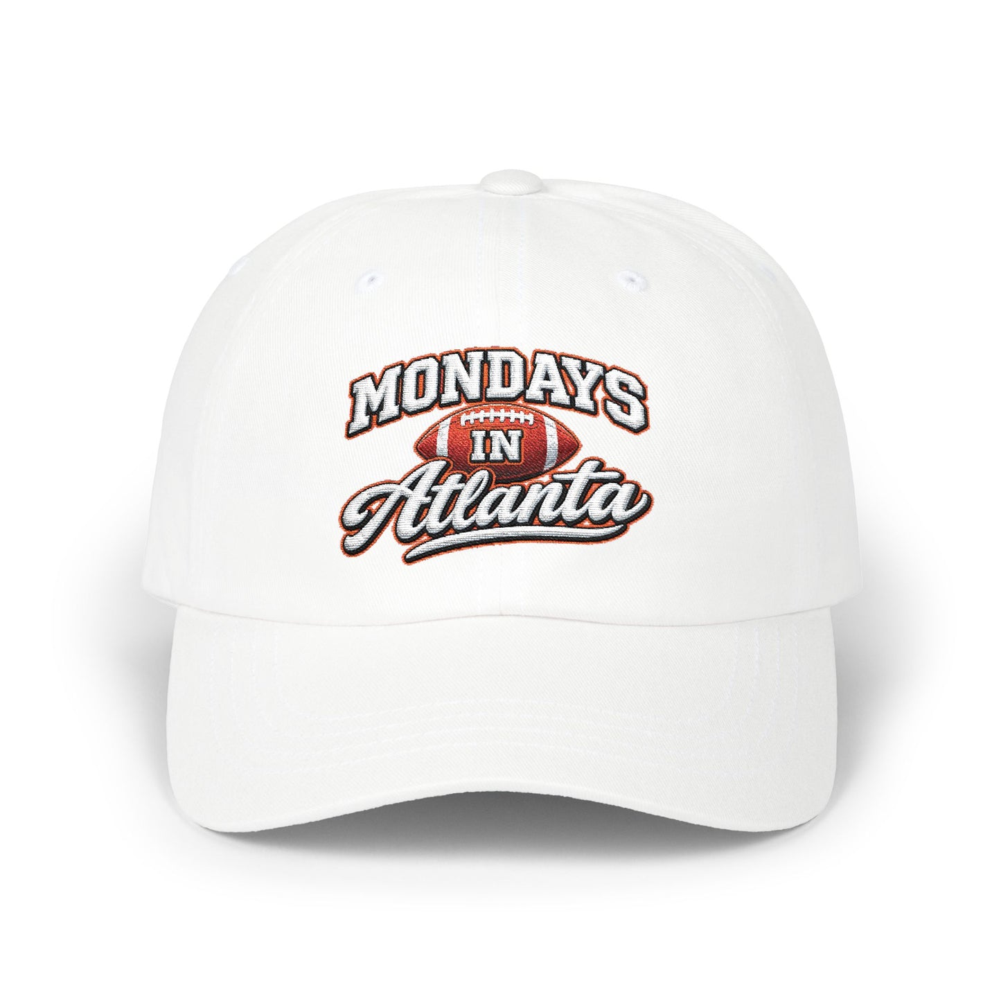 Mondays in Atlanta Dad Cap — Vintage Football Script Hat
