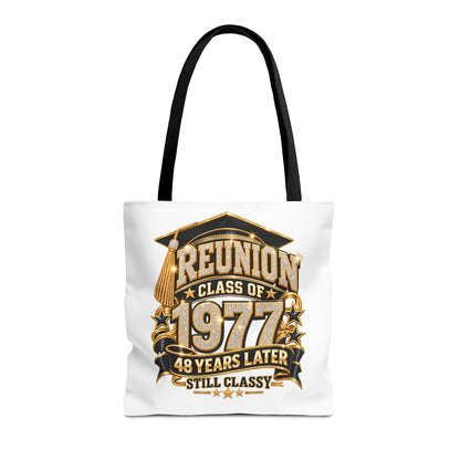 1977 Class Reunion Tote Bag — "Reunion Class of 1977: 48 Years Later Still Classy"