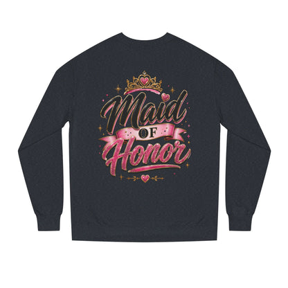 Maid of Honor Sweatshirt — Pink Script Bridal Party Crewneck