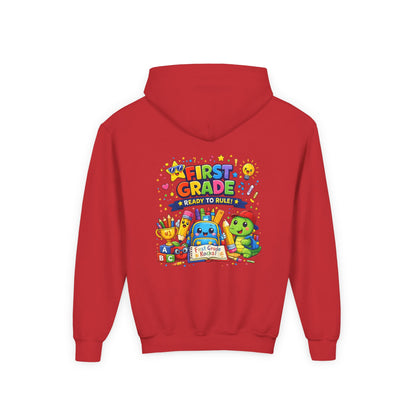 First Grade Hoodie - "First Grade Ready To Rule" Kids Back-to-School Sweatshirt