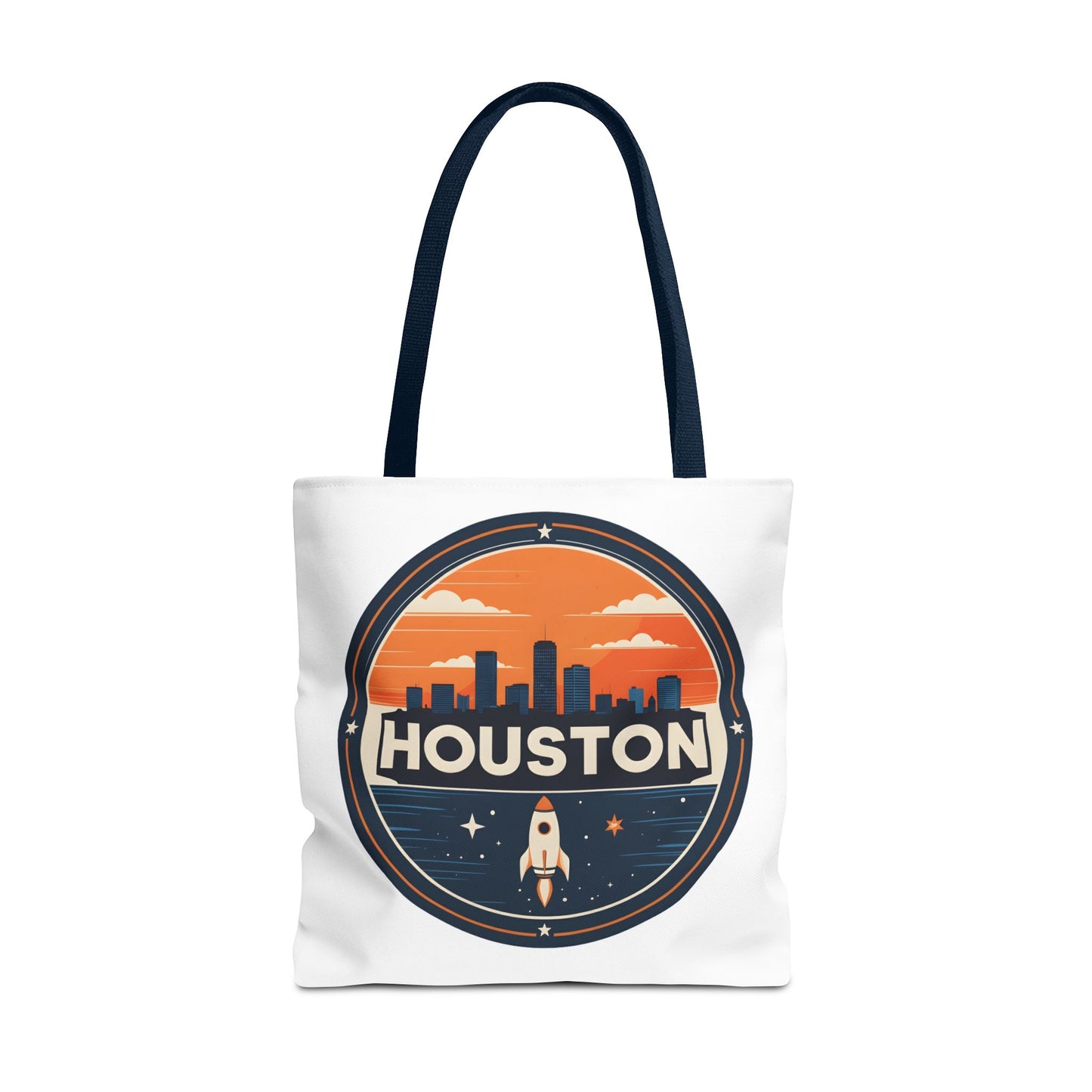Houston Skyline Rocket Tote Bag – Retro Space City Canvas Tote