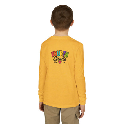 Fourth Grade Long Sleeve Tee — Colorful Kids School Shirt