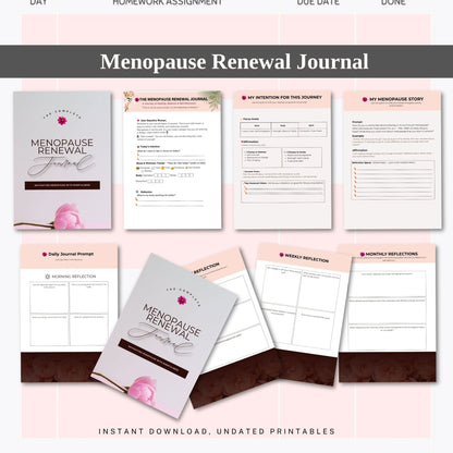 Menopause Renewal Journal Printable | Self-Care, Healing & Wellness Reflection Journal