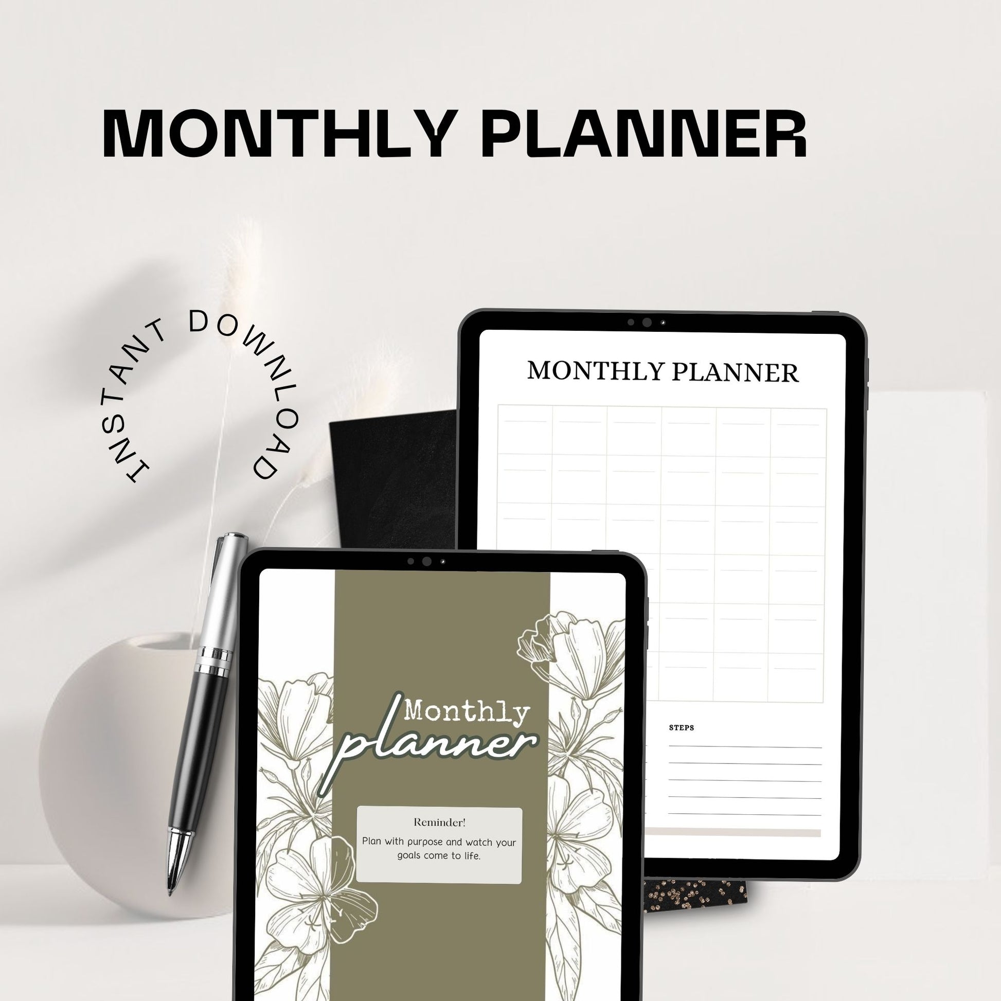 monthly planner, calendar planner, goal planner, monthly pdf, planner printable, schedule planner, organizer pdf, productivity, monthly schedule, task planner, planner template, home planner, work planner