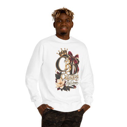 CB Creations Crown Logo Sweatshirt — Floral Ribbon Graphic Crewneck