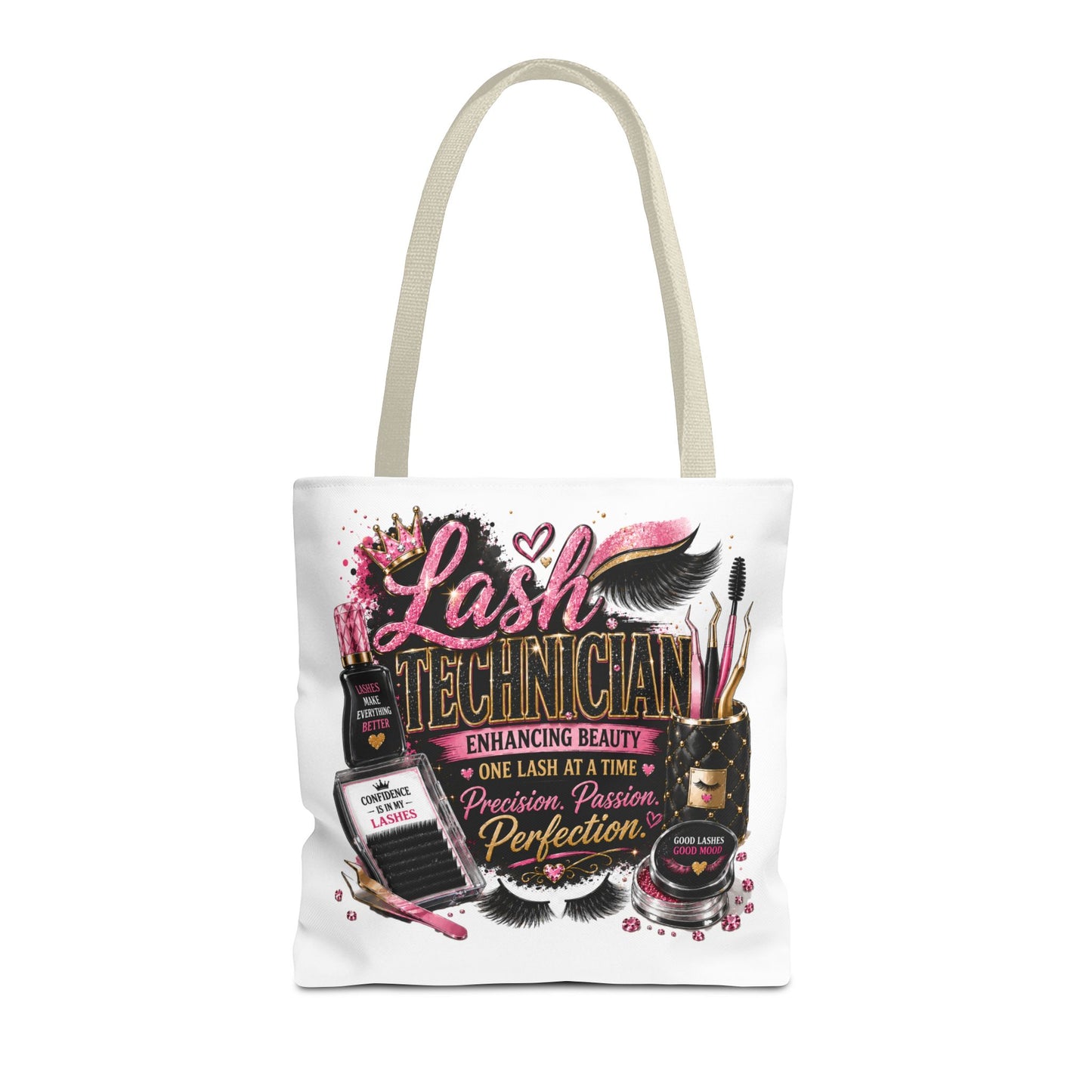 Lash Technician Tote Bag — Glam Beauty Artist Gift, ‘Lash Technician: Enhancing Beauty’ Design