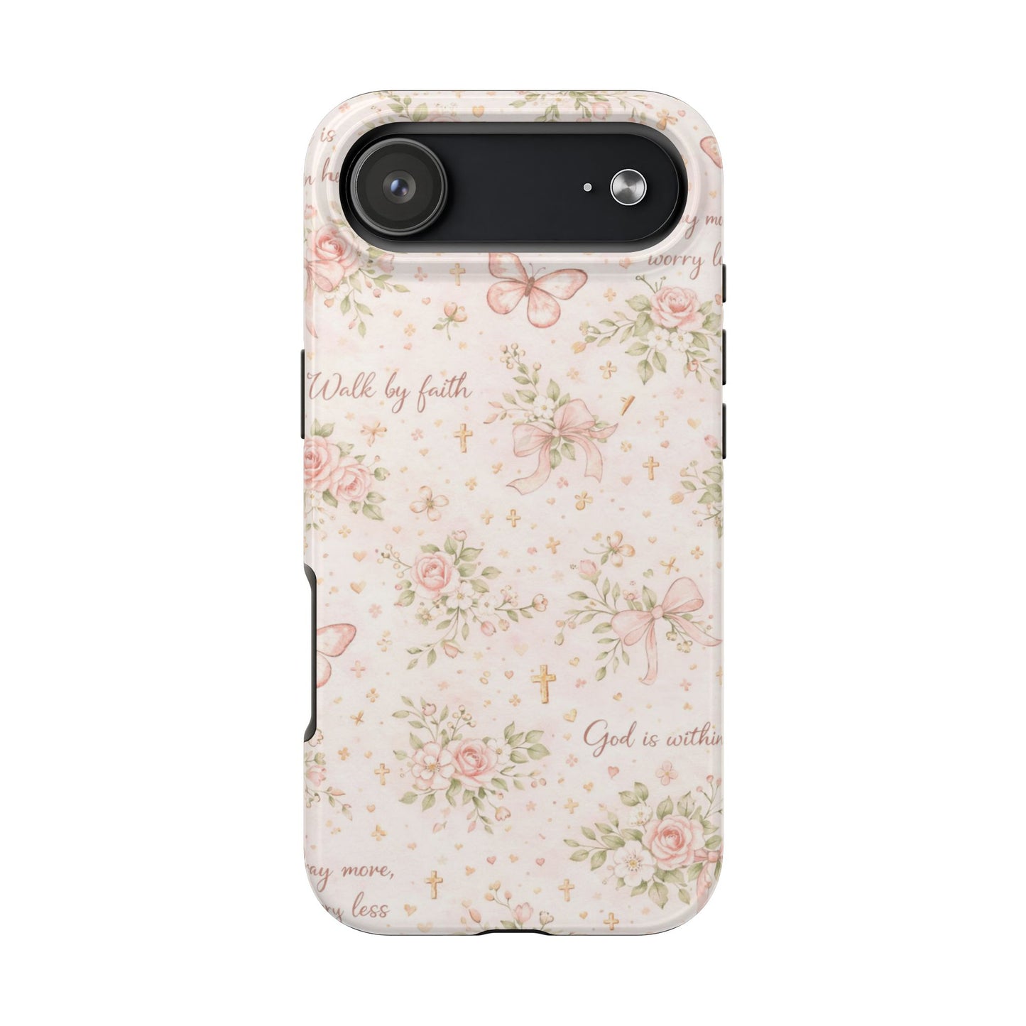 Walk By Faith Phone Case | Christian Floral iPhone Case