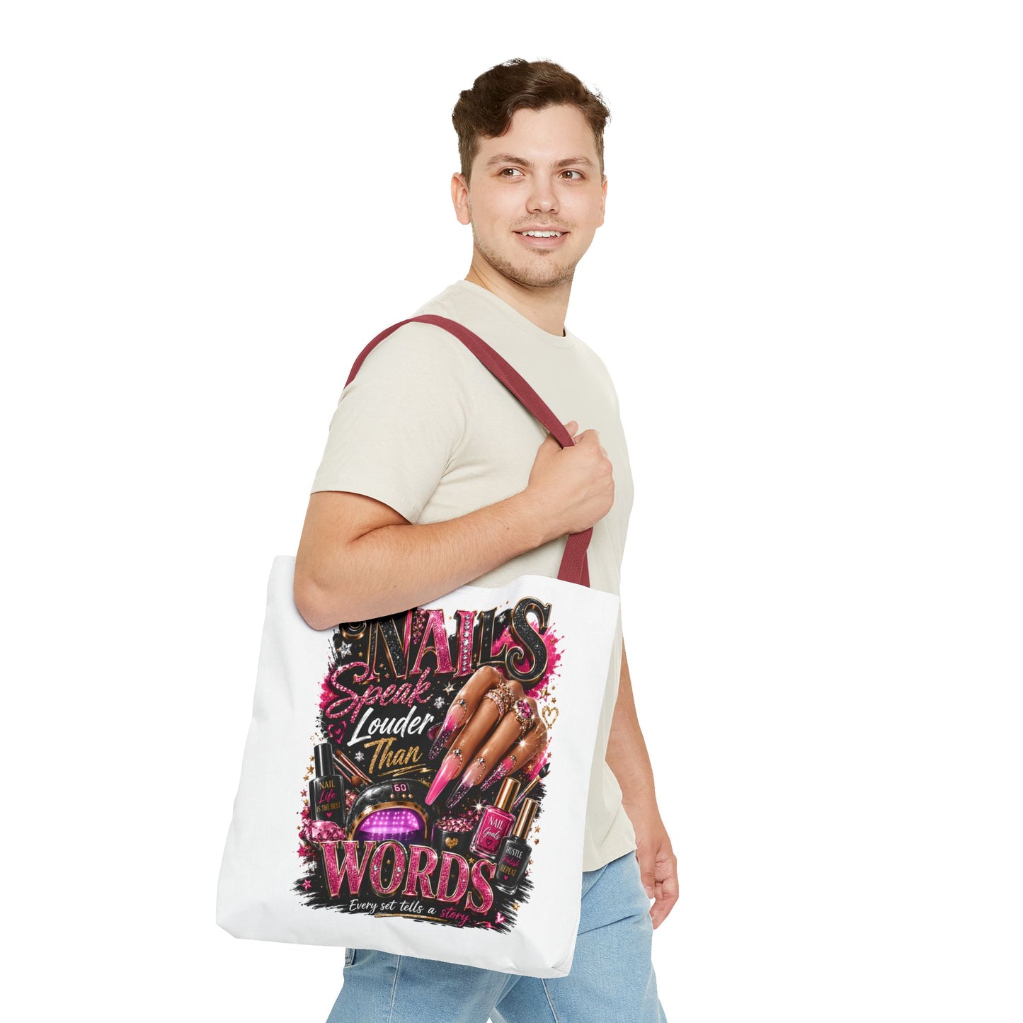 Nails Speak Louder Than Words Tote Bag – Glam Nail Technician Gift