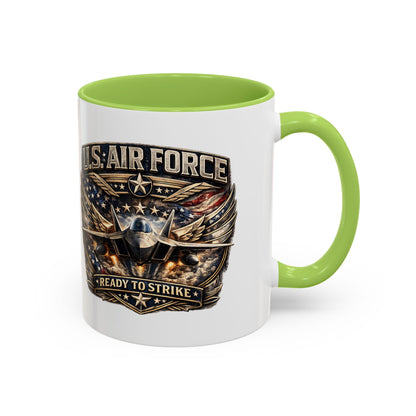 U.S. Air Force Accent Coffee Mug — "Ready to Strike" Military Aviation Gift