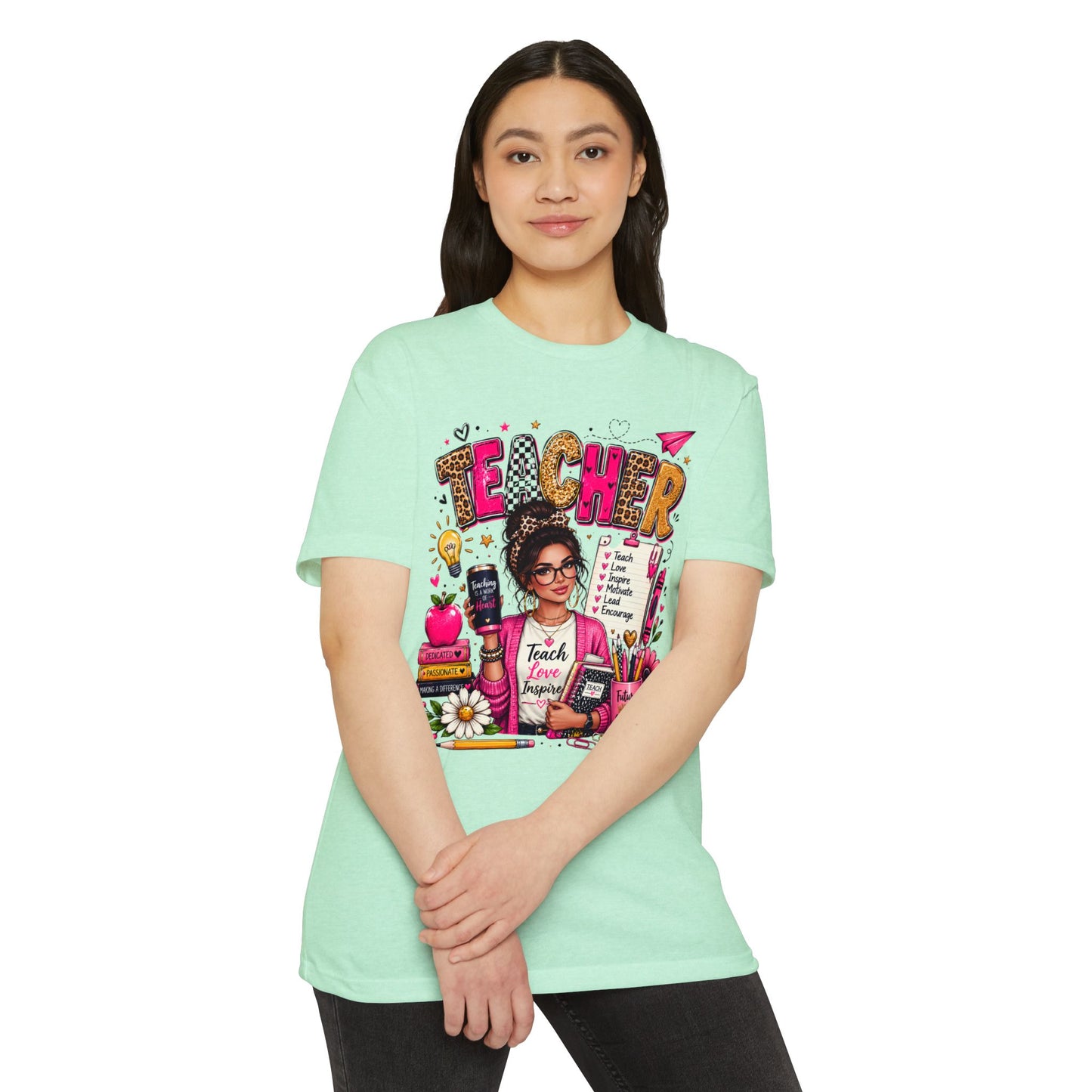 Teacher Graphic T-Shirt — Teach, Love, Inspire Design
