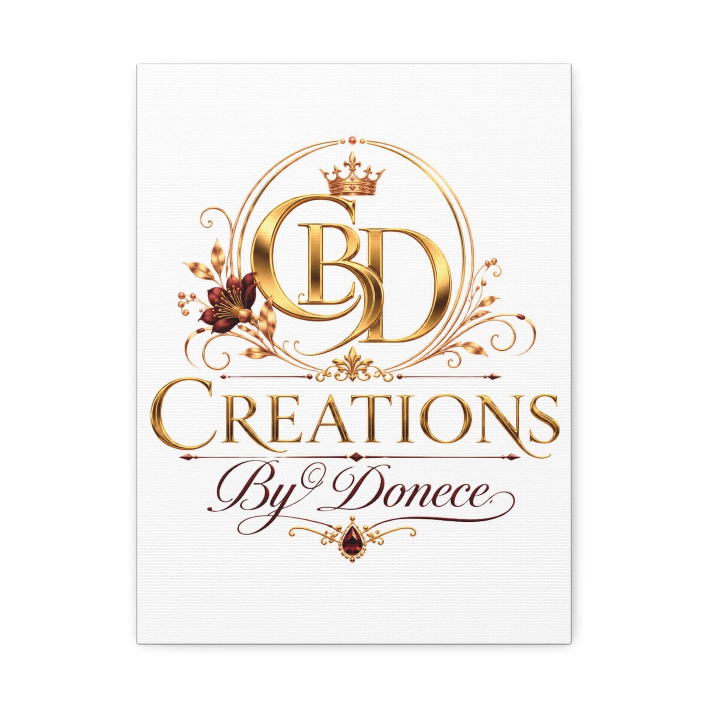 Canvas Wall Art – 'CBD Creations By Donece' Gold Logo Stretched Canvas