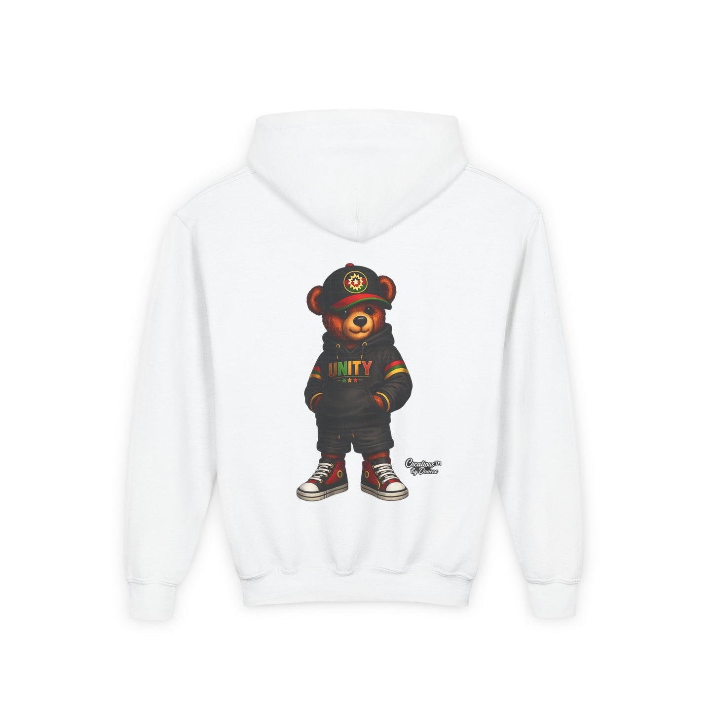 Youth Hoodie — Cool Streetwear Bear Graphic “UNITY”