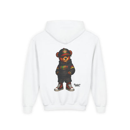Youth Hoodie — Cool Streetwear Bear Graphic “UNITY”