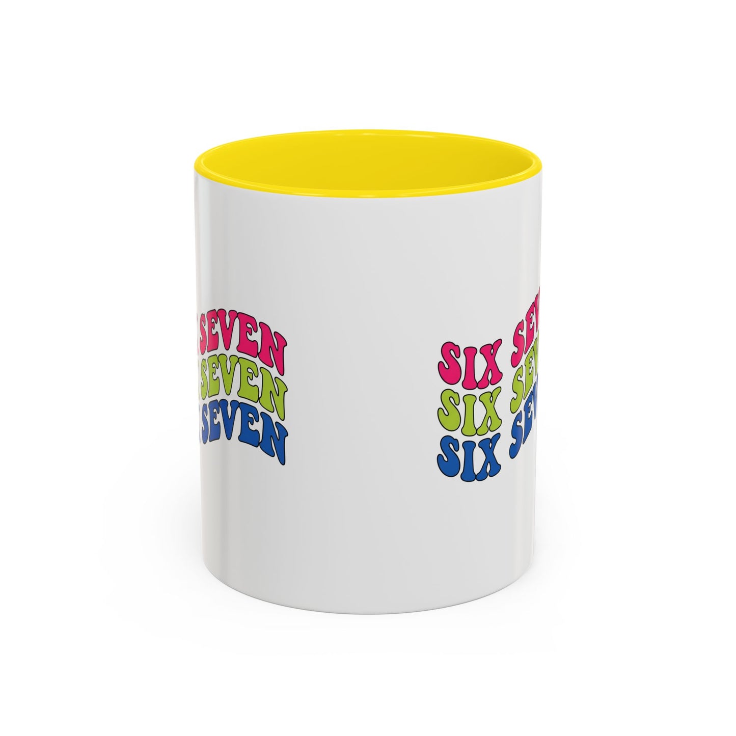 Six Seven Retro Accent Coffee Mug — Colorful 11/15oz Ceramic Tea Cup