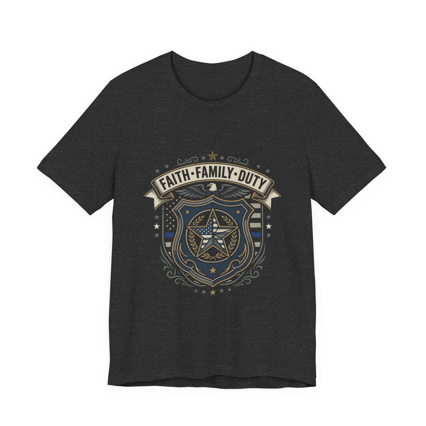 Police Badge Shield T‑Shirt — "Faith • Family • Duty" Graphic Tee