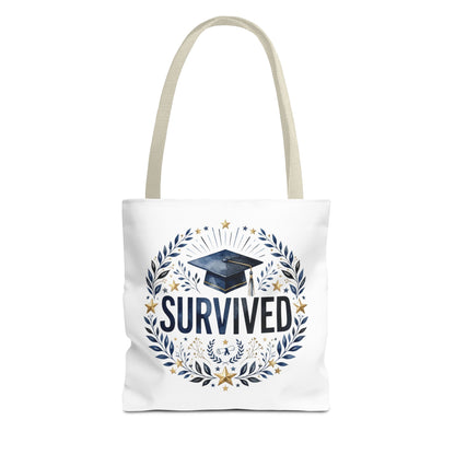 Graduation 'Survived' Tote Bag – Cap & Laurel Grad Gift