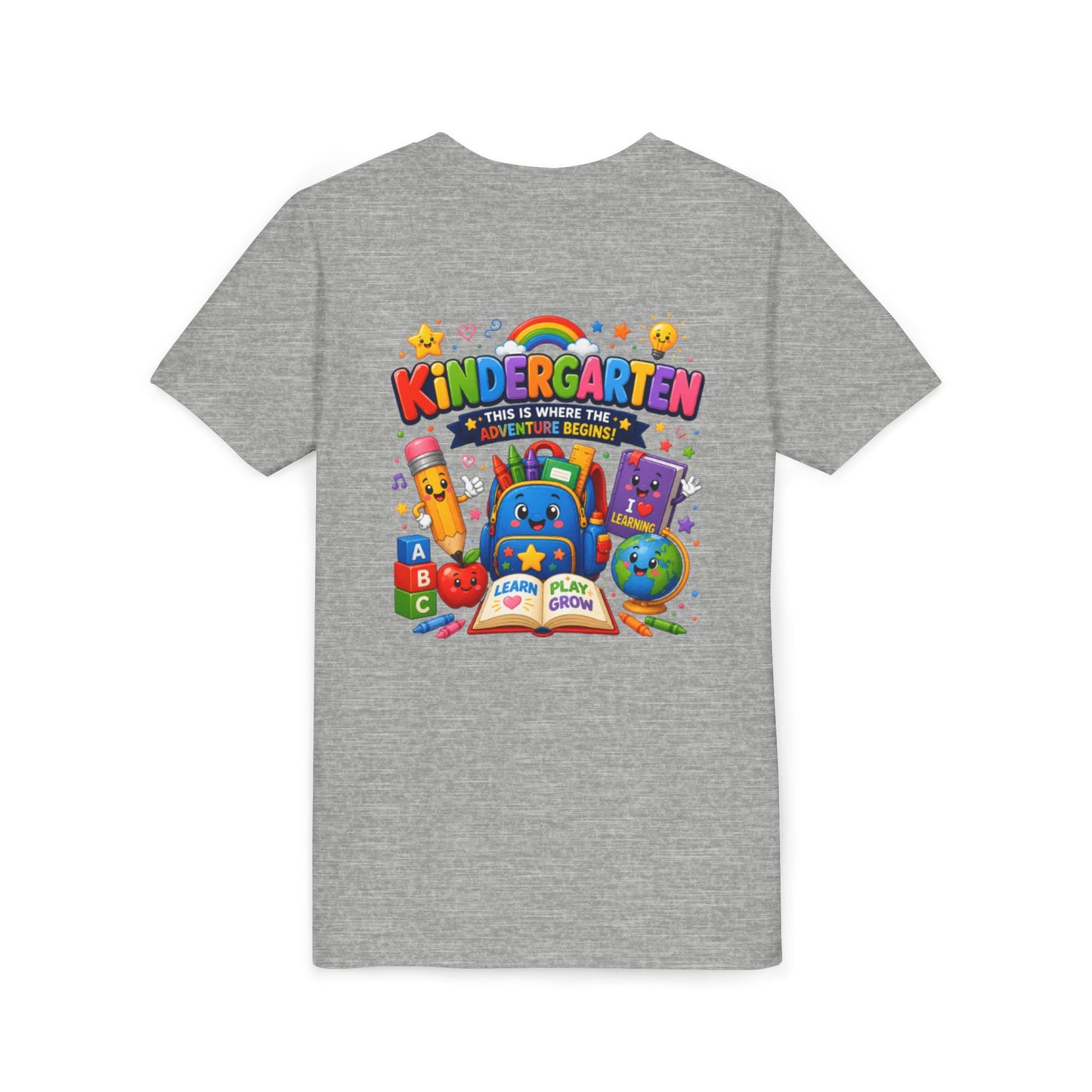 Kindergarten Kids T‑Shirt — 'Kindergarten: This Is Where the Fun Begins' Colorful Back-to-School Tee