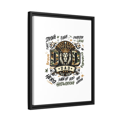 Framed Matte Canvas 'Best Ever DAD' Wall Art – Lion King Design, Father’s Day Gift