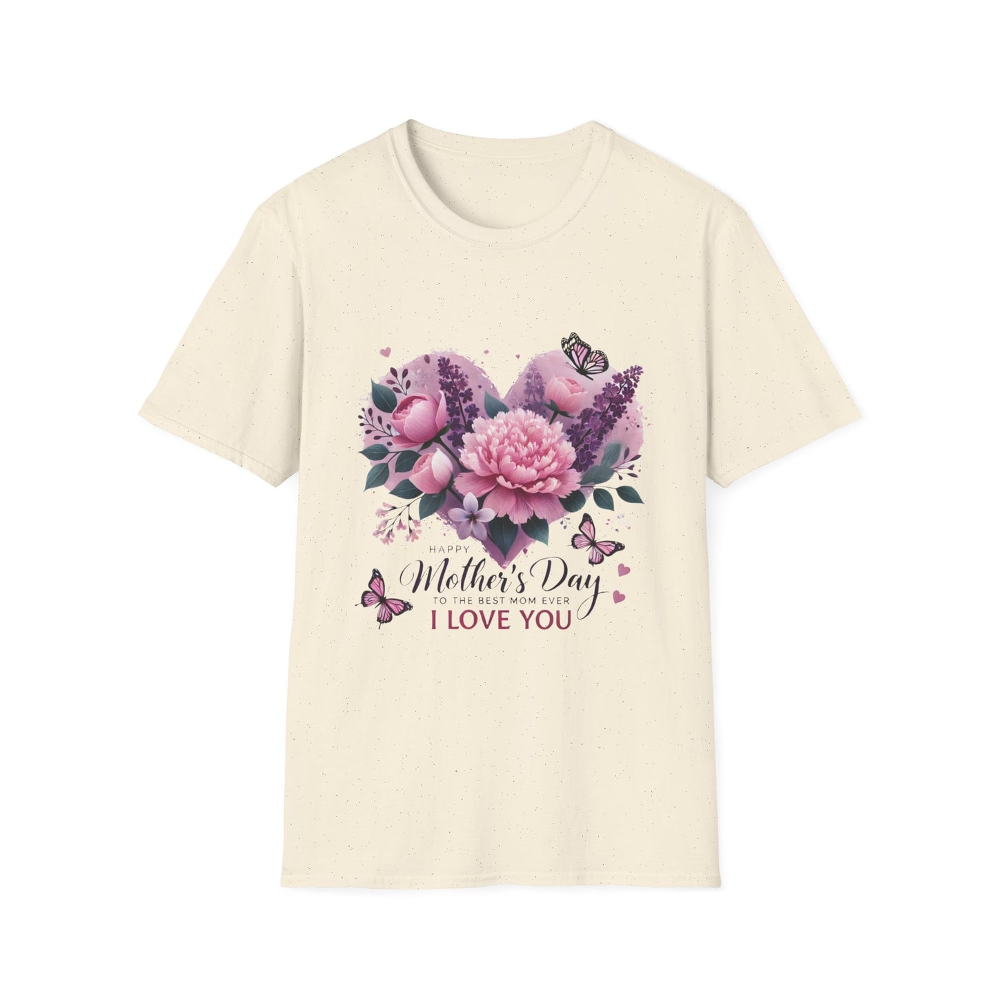Mother's Day Floral T-Shirt — "Mother's Day I Love You" Heart Bouquet