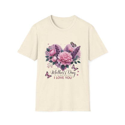 Mother's Day Floral T-Shirt — "Mother's Day I Love You" Heart Bouquet