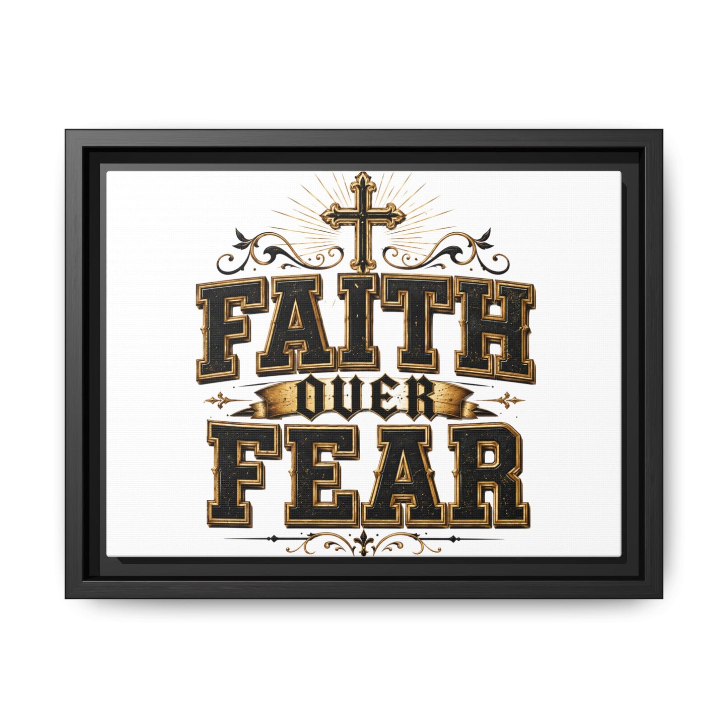 Faith Over Fear Framed Canvas Wall Art