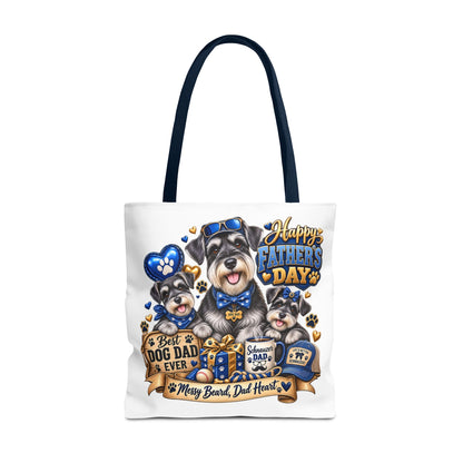 Father’s Day Dog Dad Tote Bag – “Happy Father’s Day” Schnauzer Design