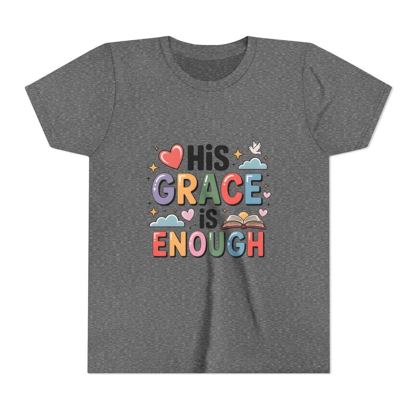 His Grace Is Enough Youth Tee — Christian Kids Inspirational Shirt