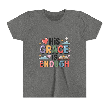 His Grace Is Enough Youth Tee — Christian Kids Inspirational Shirt